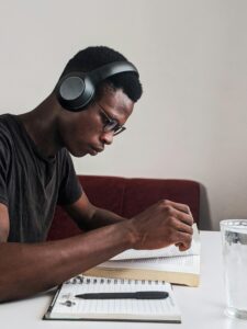 College student studying